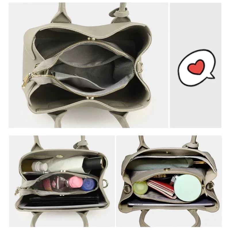 Bolsa Feminina Média Estruturada com 3 Divisórias e Alça Transversal Modelo Lorraine
