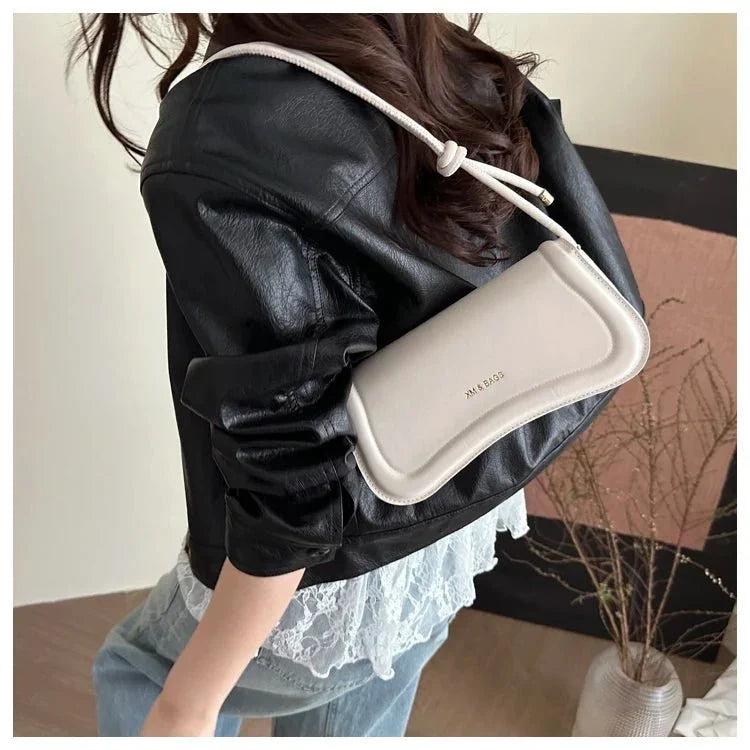 Bolso de Hombro Minimalista para Mujer con Asa de Nudos Modelo Élégance Noire